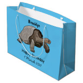 Galapagos tortoise cartoon groot cadeauzakje (Achterkant Gekanteld)