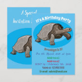 Galapagos tortoise cartoon kaart (Voorkant / Achterkant)