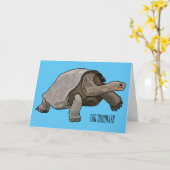 Galapagos tortoise cartoon kaart (Gele Bloem)