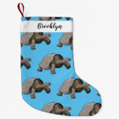 Galapagos tortoise cartoon kleine kerstsok (Voorkant)