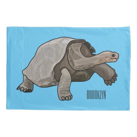 Galapagos tortoise cartoon kussensloop (Achterkant)