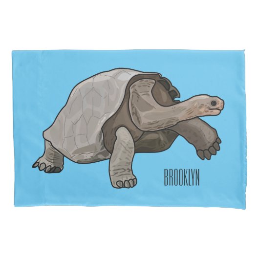 Galapagos tortoise cartoon kussensloop (Voorkant)