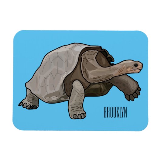 Galapagos tortoise cartoon magneet (Horizontaal)