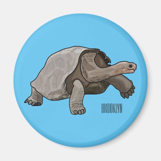 Galapagos tortoise cartoon magneet (Voorkant)