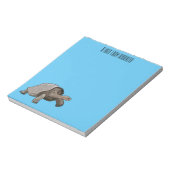 Galapagos tortoise cartoon notitieblok (Linkerzijde)