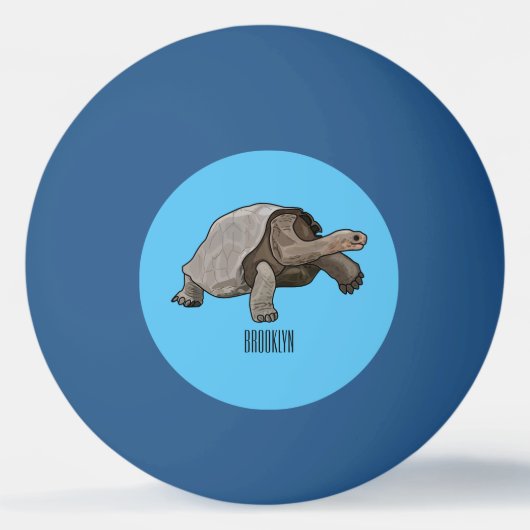 Galapagos tortoise cartoon pingpongbal (Voorkant)