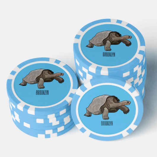 Galapagos tortoise cartoon poker chips (Opstapeling)