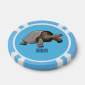 Galapagos tortoise cartoon poker chips (Enkel)