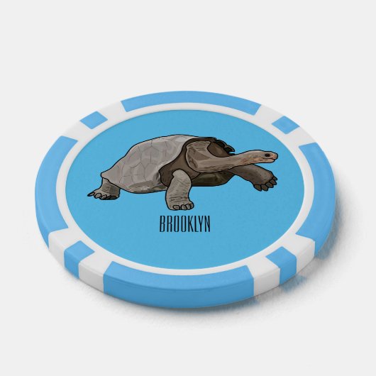 Galapagos tortoise cartoon poker chips (Enkel)