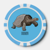 Galapagos tortoise cartoon poker chips (Voorkant)