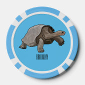 Galapagos tortoise cartoon poker chips (Achterkant)