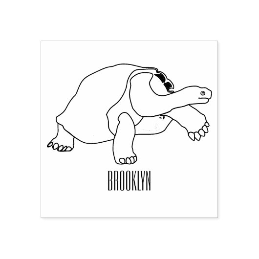 Galapagos tortoise cartoon rubberstempel (Afrduk)
