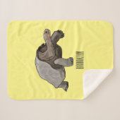 Galapagos tortoise cartoon sherpa deken (Voorkant (horizontaal))