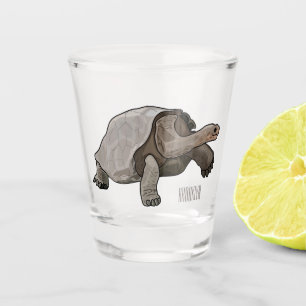 Galapagos tortoise cartoon shot glas