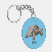 Galapagos tortoise cartoon sleutelhanger (Voorkant Links)