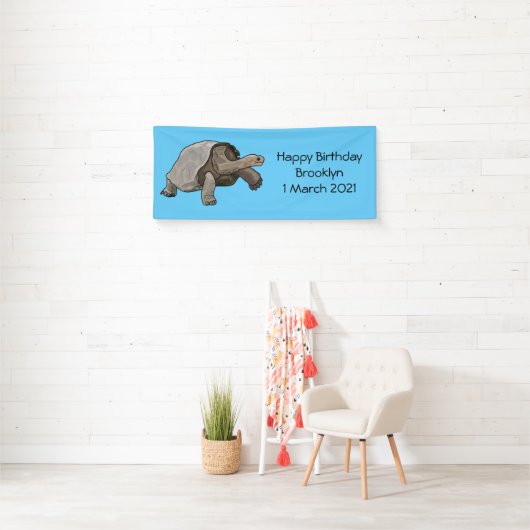 Galapagos tortoise cartoon spandoek (Insitu)