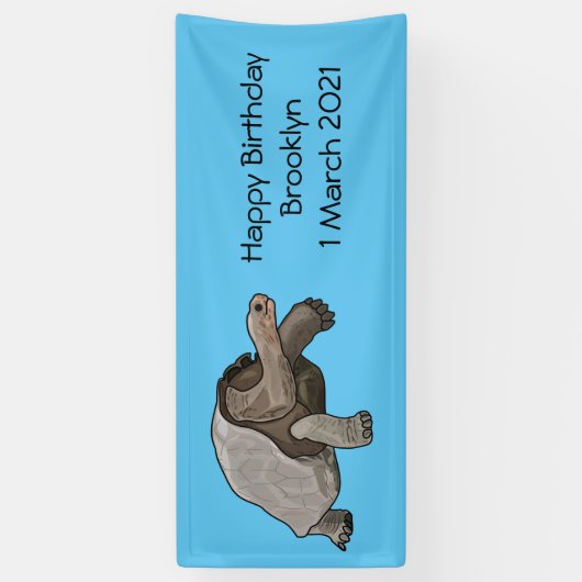Galapagos tortoise cartoon spandoek (Verticaal)