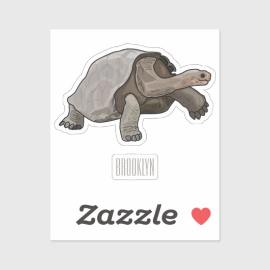 Galapagos tortoise cartoon sticker (Vel)