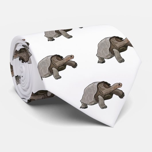 Galapagos tortoise cartoon stropdas (Opgerold)