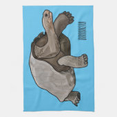 Galapagos tortoise cartoon theedoek (Verticaal)