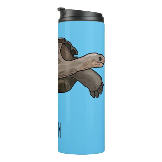 Galapagos tortoise cartoon thermosbeker (Geroteerd rechts)