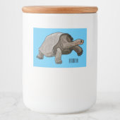 Galapagos tortoise cartoon voedselcontainer etiket (Voorkant)