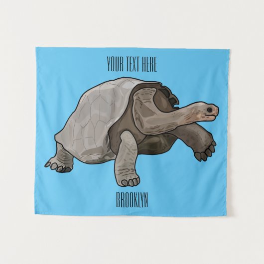 Galapagos tortoise cartoon wandkleed (Voorkant (horizontaal))