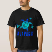 Galapagos Zee Turtle Tribal Pattern Scuba T-shirt (Voorkant)