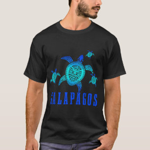 Galapagos Zee Turtle Tribal Pattern Scuba T-shirt