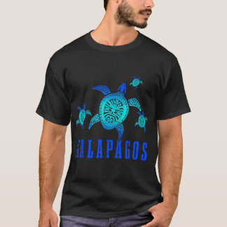 Galapagos Zee Turtle Tribal Pattern Scuba T-shirt