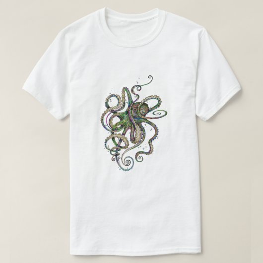GALASHOP Octopsychedelia Witte Grafische Octopus T T-shirt (Design voorkant)