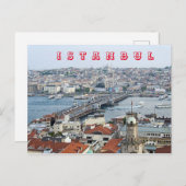Galata Bridge. Golden Horn Bay. Briefkaart (Voorkant / Achterkant)