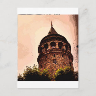 Galata-toren in de hand van Istanbul Briefkaart