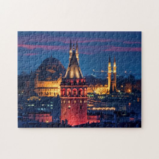 Galata Tower en Süleymaniye Mosque Legpuzzel (Horizontaal)