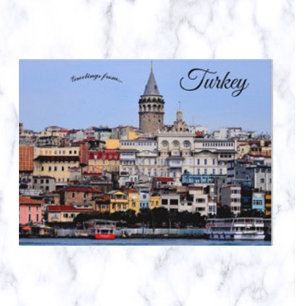 Galata Tower in Istanbul, Turkije Briefkaart