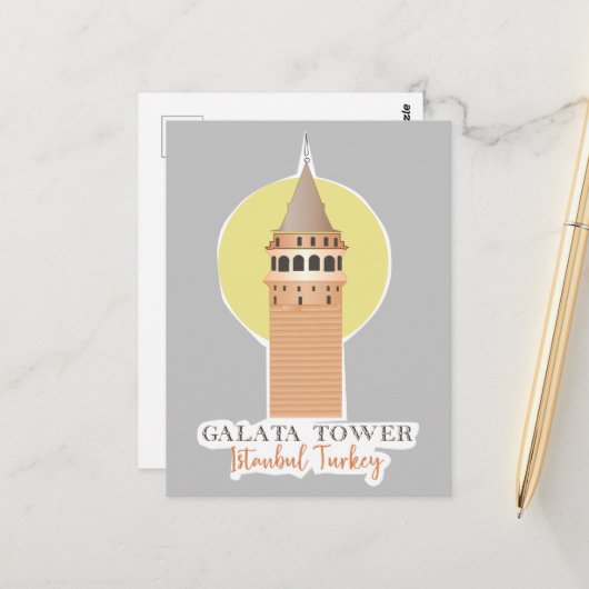 Galata Tower Istanbul Briefkaart Turkije (Voorkant / Achterkant in situ)