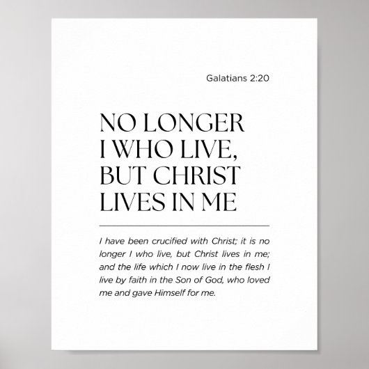 Galaten 2:20 Christus leeft in mij Poster (Voorkant)