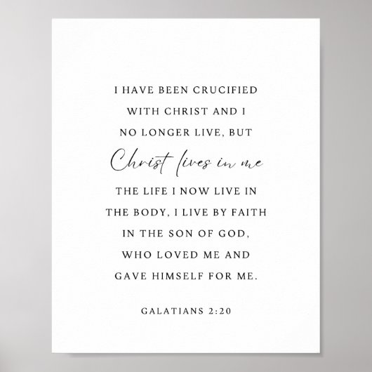 Galaten 2:20 Christus leeft in mij Poster (Voorkant)