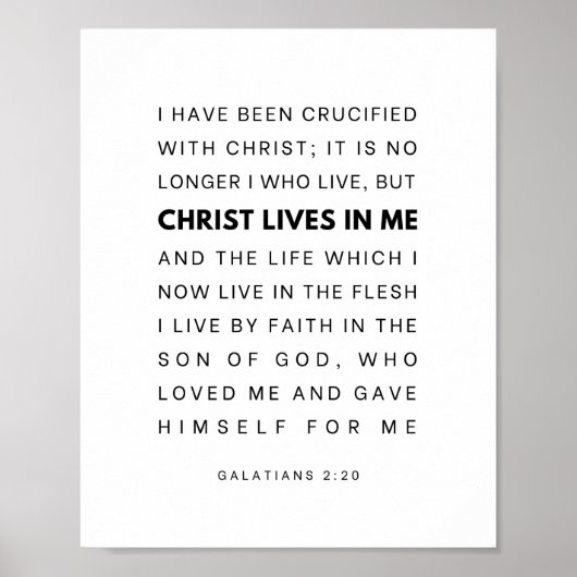 Galaten 2:20 Christus leeft in mij Poster (Voorkant)