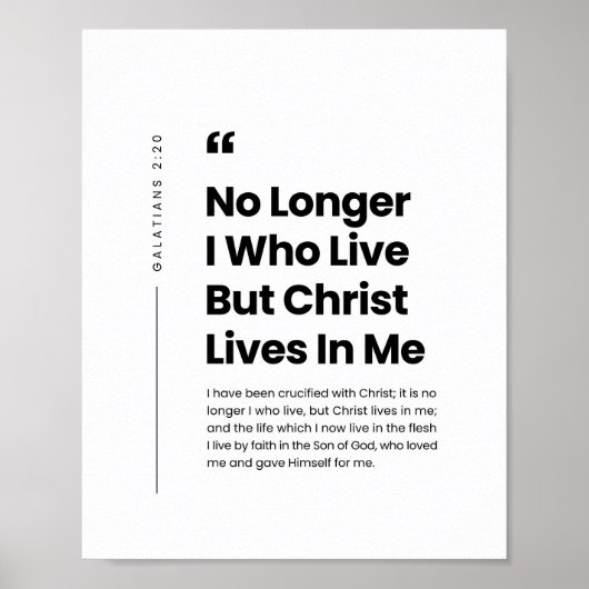 Galaten 2:20 Christus leeft in mij Poster (Voorkant)
