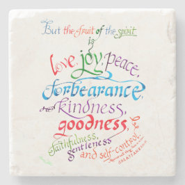 Galaten 5 22 23 Vrucht van de Geest Bijbelvers Stenen Onderzetter