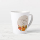 Galaten 6:9 Oogst Herfst Kabouter Pompoen Dankbaar Latte Mok (Rechterhoek)