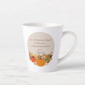Galaten 6:9 Oogst Herfst Kabouter Pompoen Dankbaar Latte Mok (Rechts)