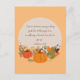 Galaten 6:9 Oogst Herfst Val Dankbaar Pompoen Briefkaart
