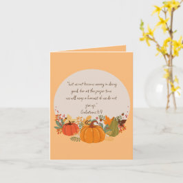 Galaten 6:9 Oogst Herfst Val Dankbaar Pompoen Kaart