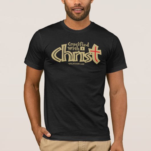 Galatians 2:20 op donker T-shirt. T-shirt (Voorkant)