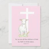 Galatians 3:26 Lamb met Baptism Invitation Scriptu Kaart (Voorkant)