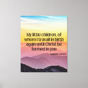 Galatians 4:19 Bijbelse KJV Pic Wall Art Canvas Afdruk
