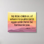 Galatians 4:19 Bijbelse KJV Pic Wall Art Canvas Afdruk (Voorkant)