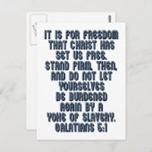Galatians 5:1 briefkaart (Voorkant / Achterkant)